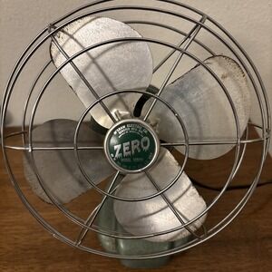 Vintage Zero 1250R McGraw Electric Co - 8" Desk / Wall Mount Metal Fan Works